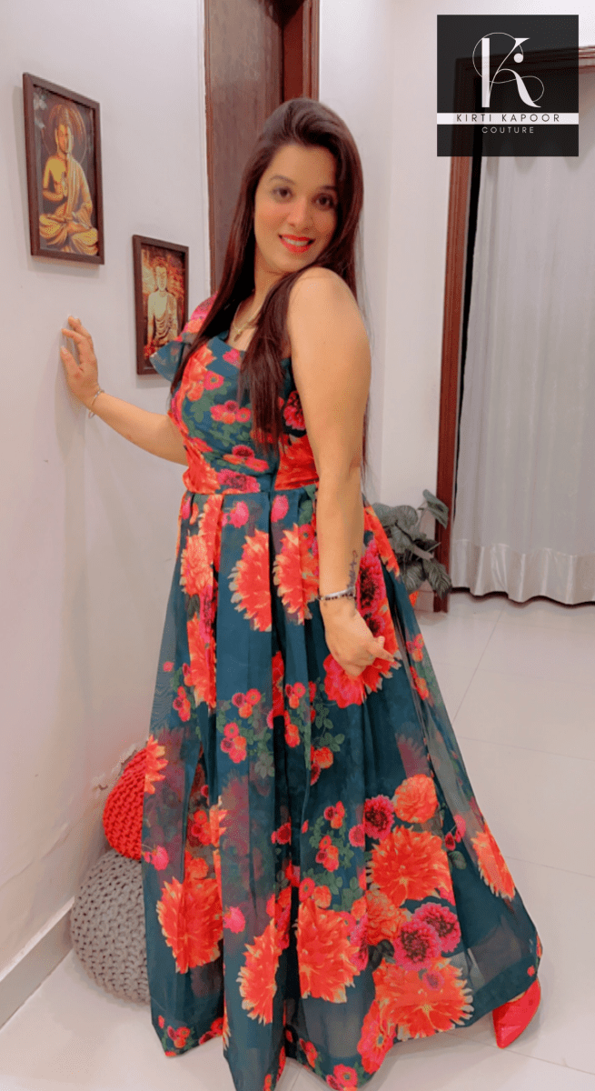 Floral Organza Gown by Kirti Kapoor - Kirti Kapoor Couture