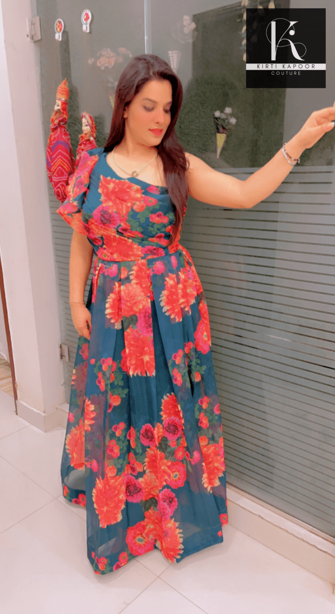 Floral Organza Gown by Kirti Kapoor - Kirti Kapoor Couture