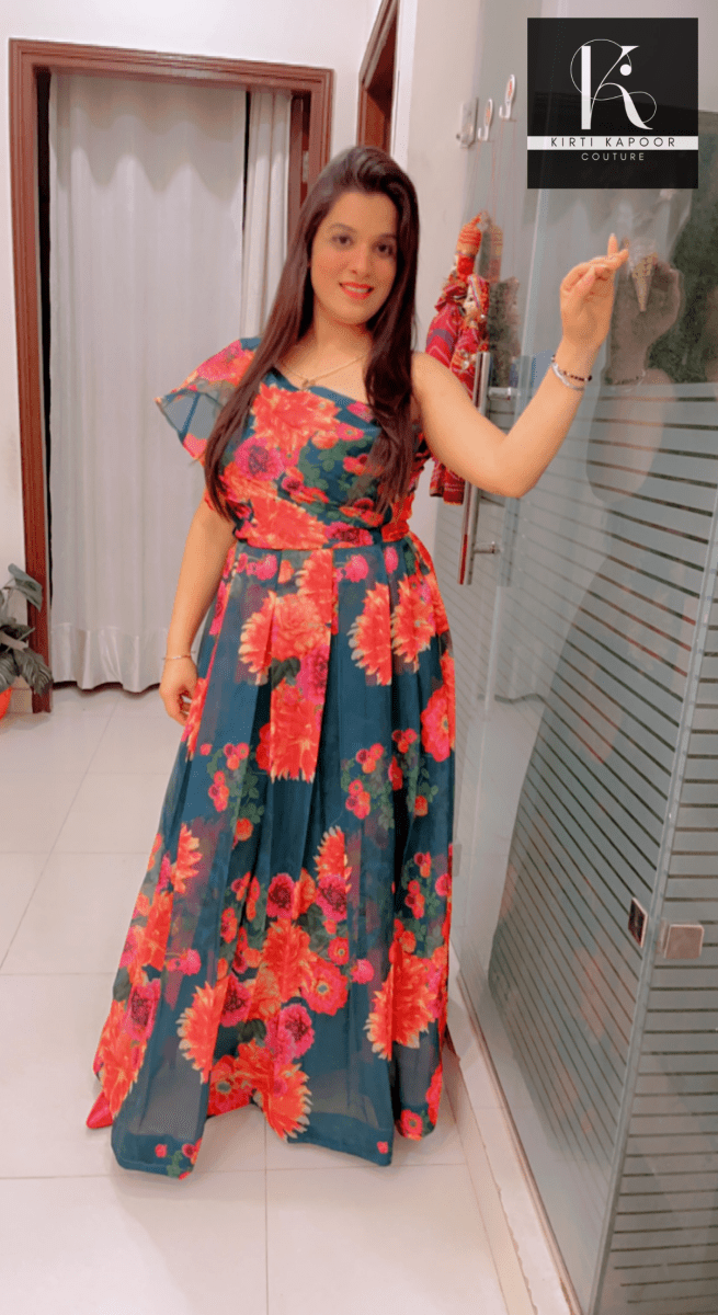 Floral Organza Gown by Kirti Kapoor - Kirti Kapoor Couture
