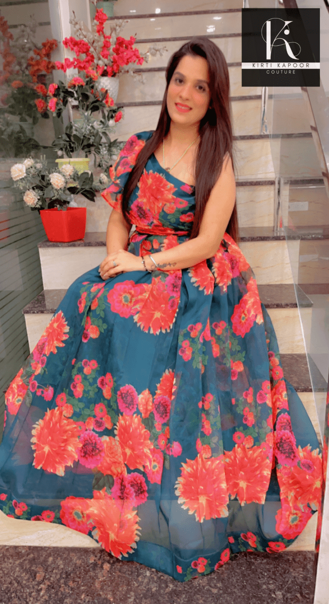 Floral Organza Gown by Kirti Kapoor - Kirti Kapoor Couture