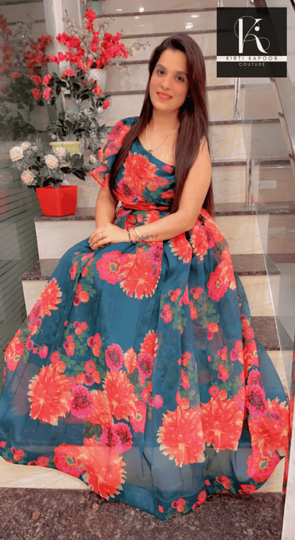 Floral Organza Gown by Kirti Kapoor - Kirti Kapoor Couture