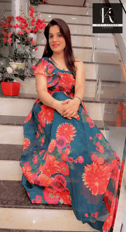 Floral Organza Gown by Kirti Kapoor - Kirti Kapoor Couture