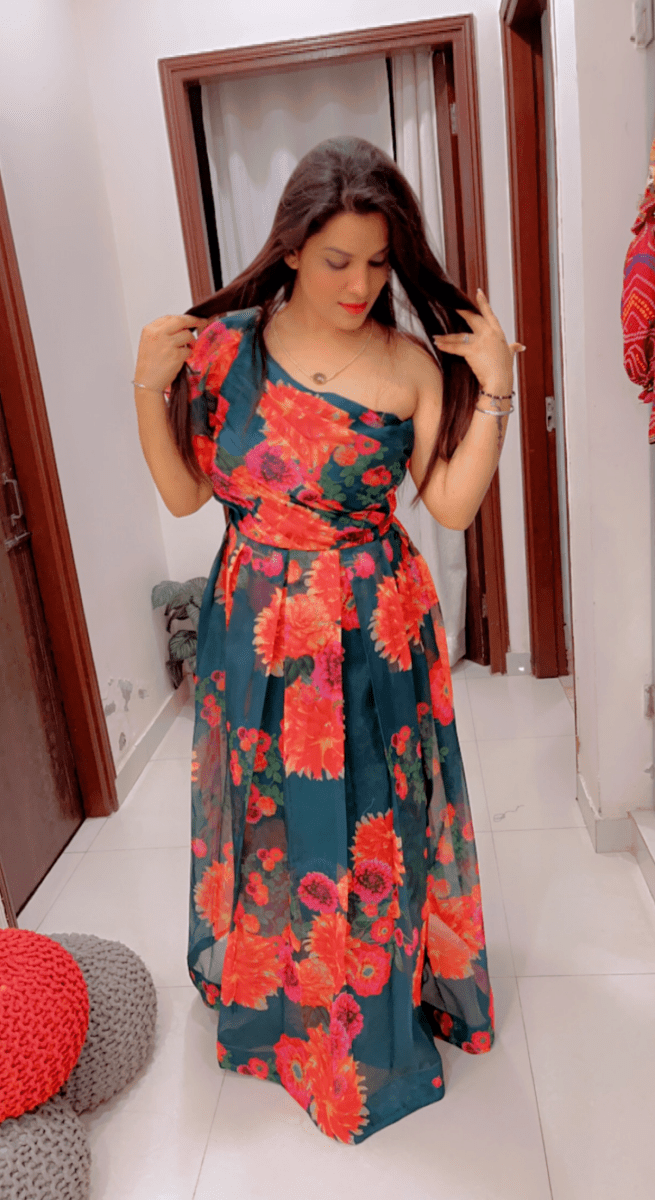 Floral Organza Gown by Kirti Kapoor - Kirti Kapoor Couture