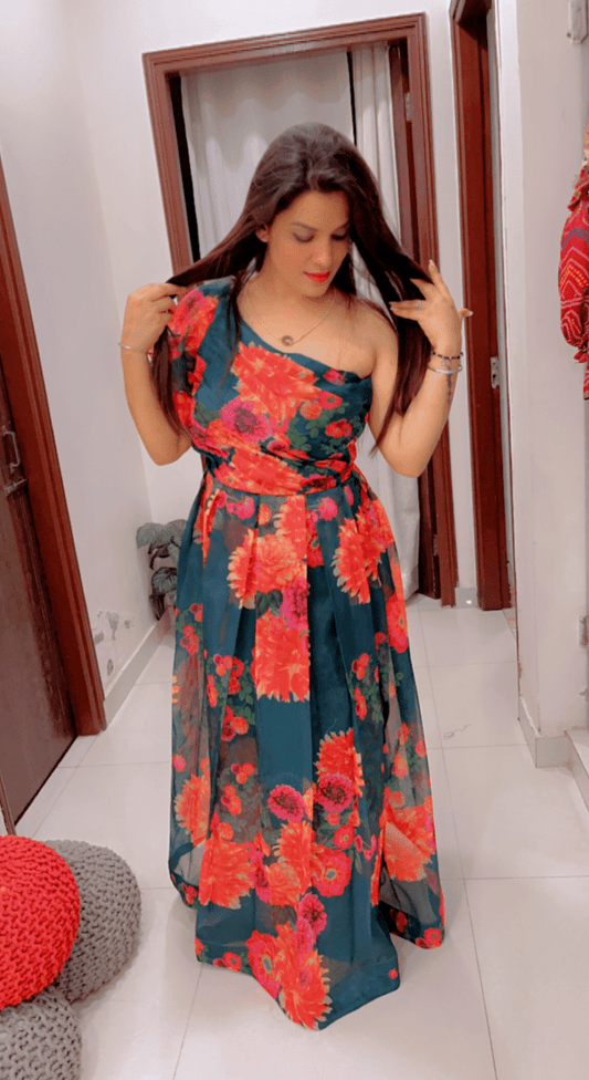 Floral Organza Gown by Kirti Kapoor - Kirti Kapoor Couture