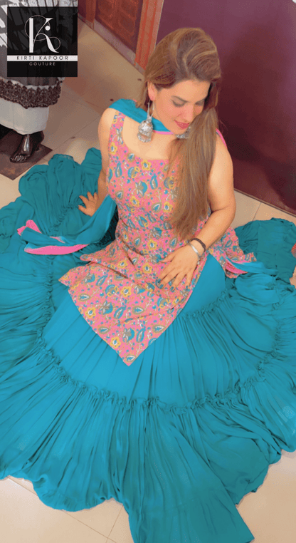 Georgette Skirt with Designer Top - Kirti Kapoor Couture