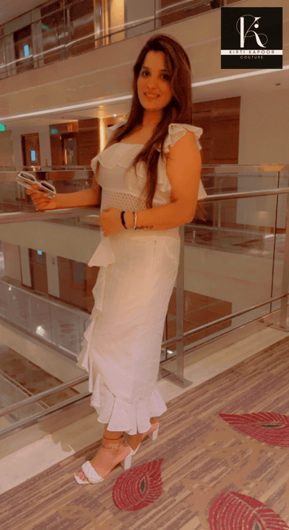 Gorgeous Cotton Chicken Ruffled Skirt Top - Kirti Kapoor Couture