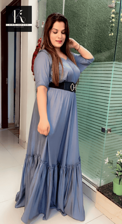 Greyish - Blue Frock Suit - Kirti Kapoor Couture