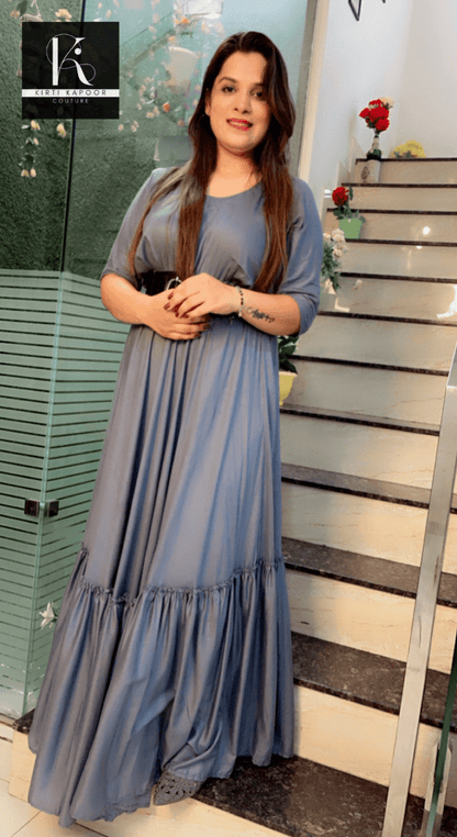 Greyish - Blue Frock Suit - Kirti Kapoor Couture
