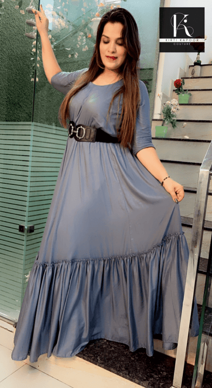 Greyish - Blue Frock Suit - Kirti Kapoor Couture