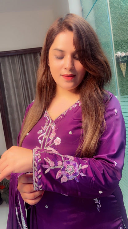 Hand Embroidered Party Wear Suit - Kirti Kapoor Couture