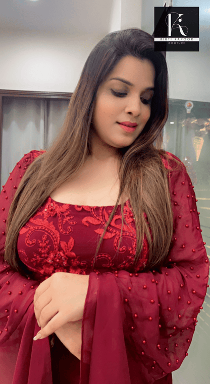 Hand Embroidered Top with Pant - Kirti Kapoor Couture