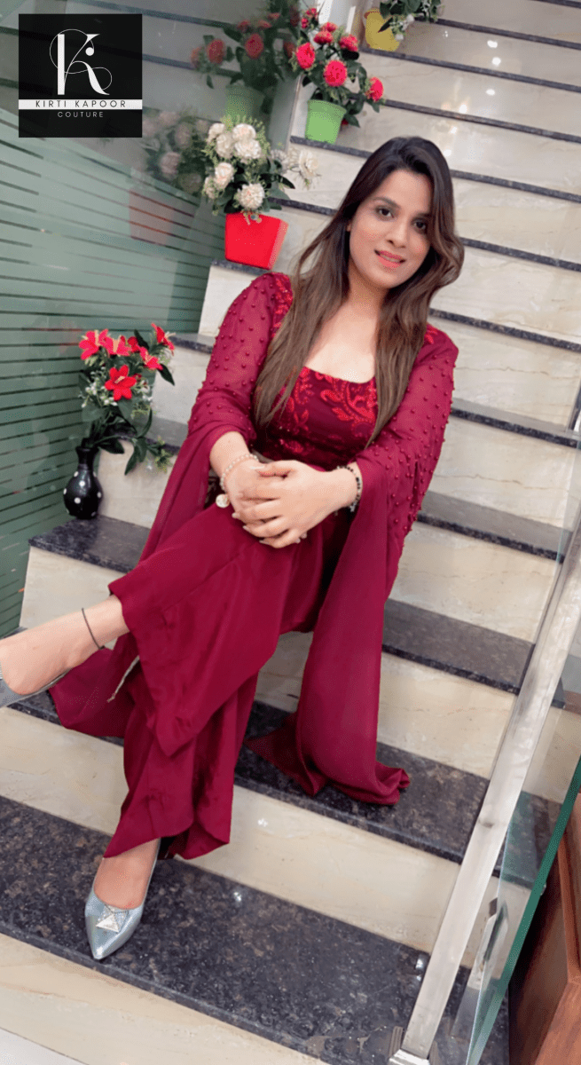 Hand Embroidered Top with Pant - Kirti Kapoor Couture
