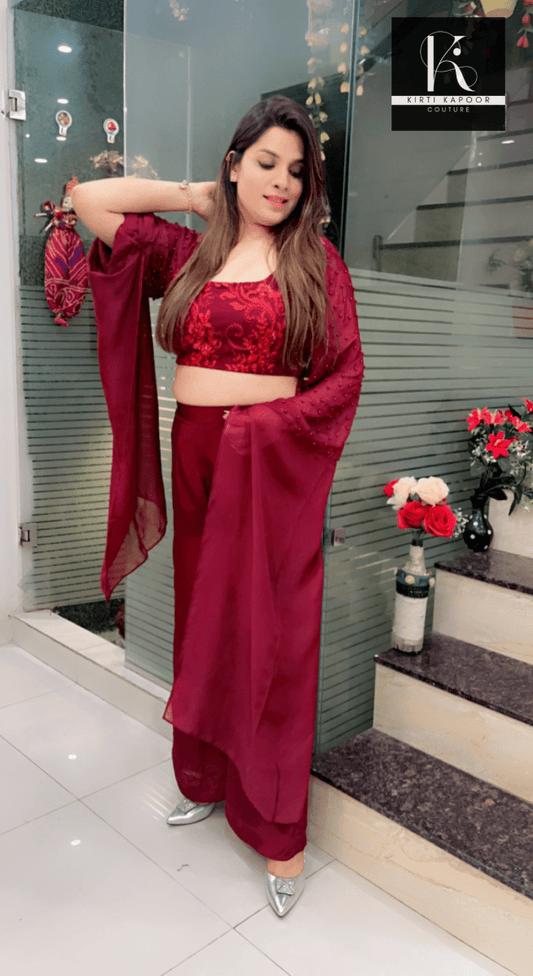 Hand Embroidered Top with Pant - Kirti Kapoor Couture