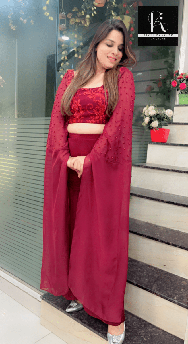 Hand Embroidered Top with Pant - Kirti Kapoor Couture