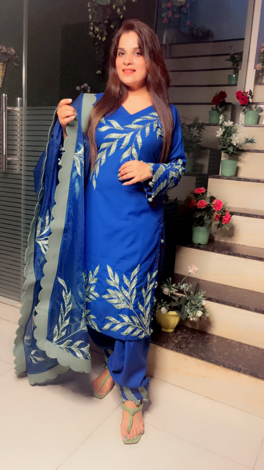 Hand Painted Designer Suit - Kirti Kapoor Couture