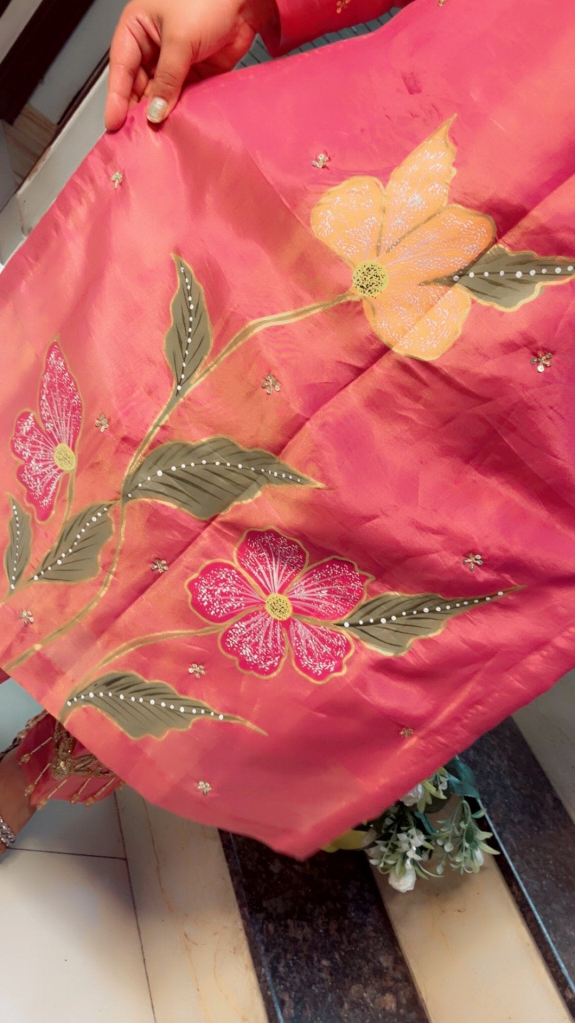 Hand Painted Partywear Suit - Kirti Kapoor Couture