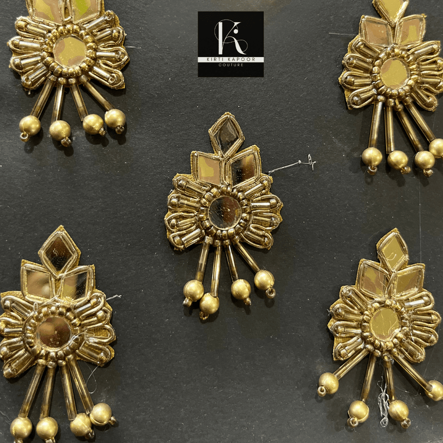 Handmade Golden Mirror And Tassels Patch (PH049)