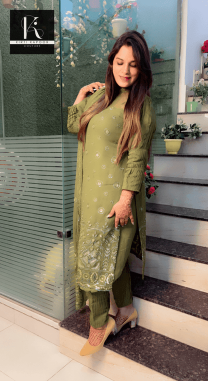 Henna Worked Georgette Salwar Suit - Kirti Kapoor Couture