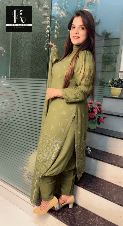 Henna Worked Georgette Salwar Suit - Kirti Kapoor Couture