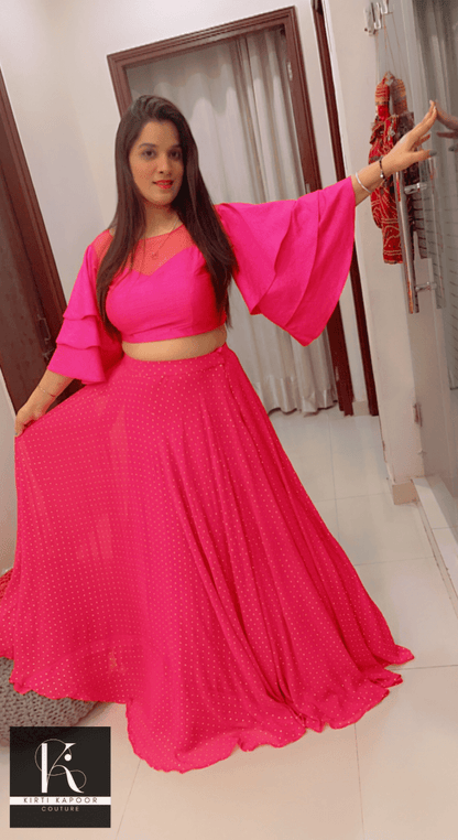 Hot Pink Designer Lehenga - Choli - Kirti Kapoor Couture