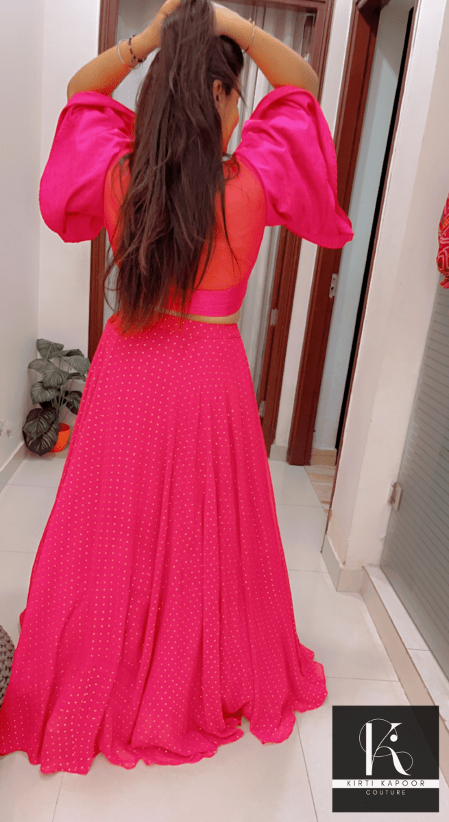 Hot Pink Designer Lehenga - Choli - Kirti Kapoor Couture