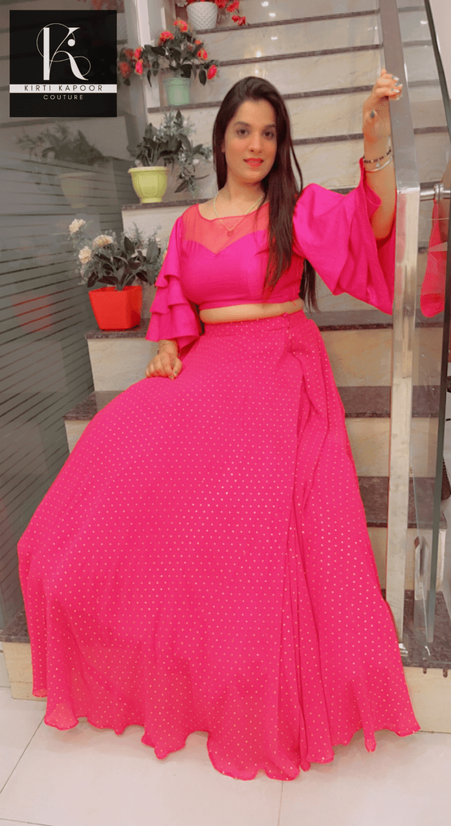Hot Pink Designer Lehenga - Choli - Kirti Kapoor Couture