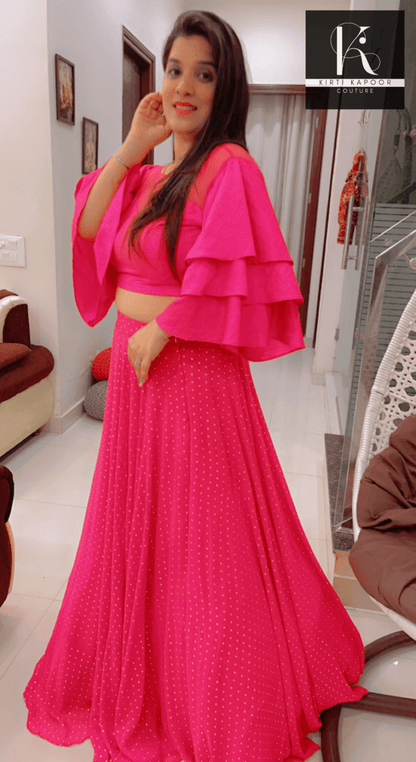 Hot Pink Designer Lehenga - Choli - Kirti Kapoor Couture