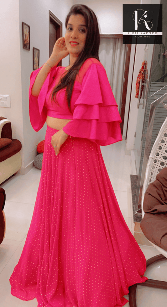 Hot Pink Designer Lehenga - Choli - Kirti Kapoor Couture
