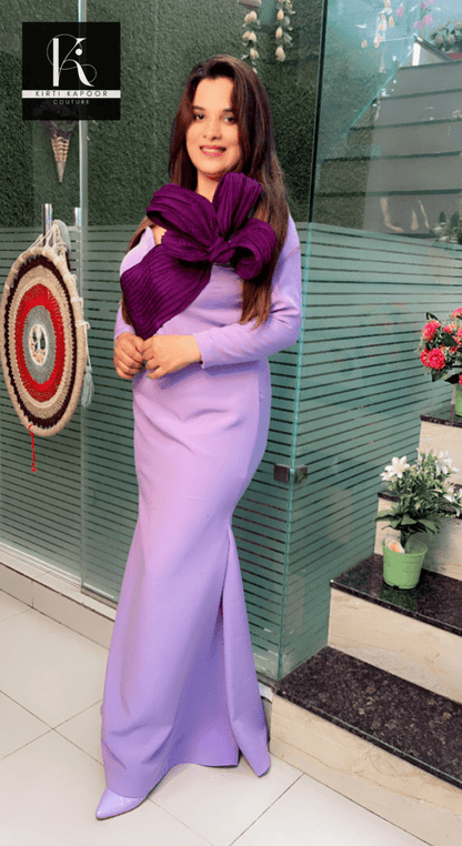 Lavender Banana Crepe BodyCon Dress - Kirti Kapoor Couture