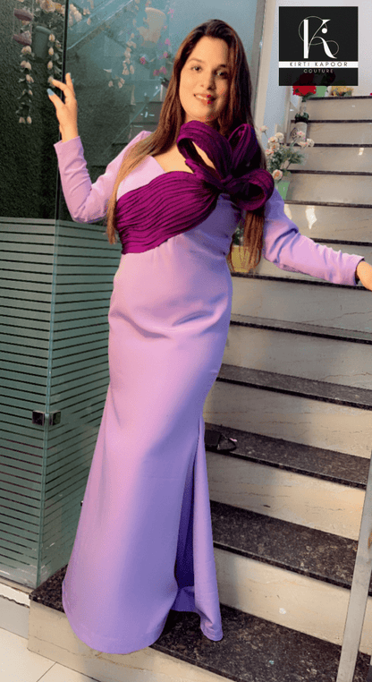 Lavender Banana Crepe BodyCon Dress - Kirti Kapoor Couture