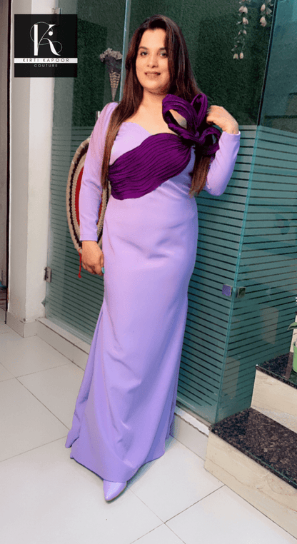 Lavender Banana Crepe BodyCon Dress - Kirti Kapoor Couture