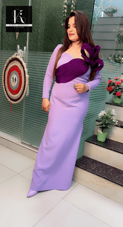 Lavender Banana Crepe BodyCon Dress - Kirti Kapoor Couture