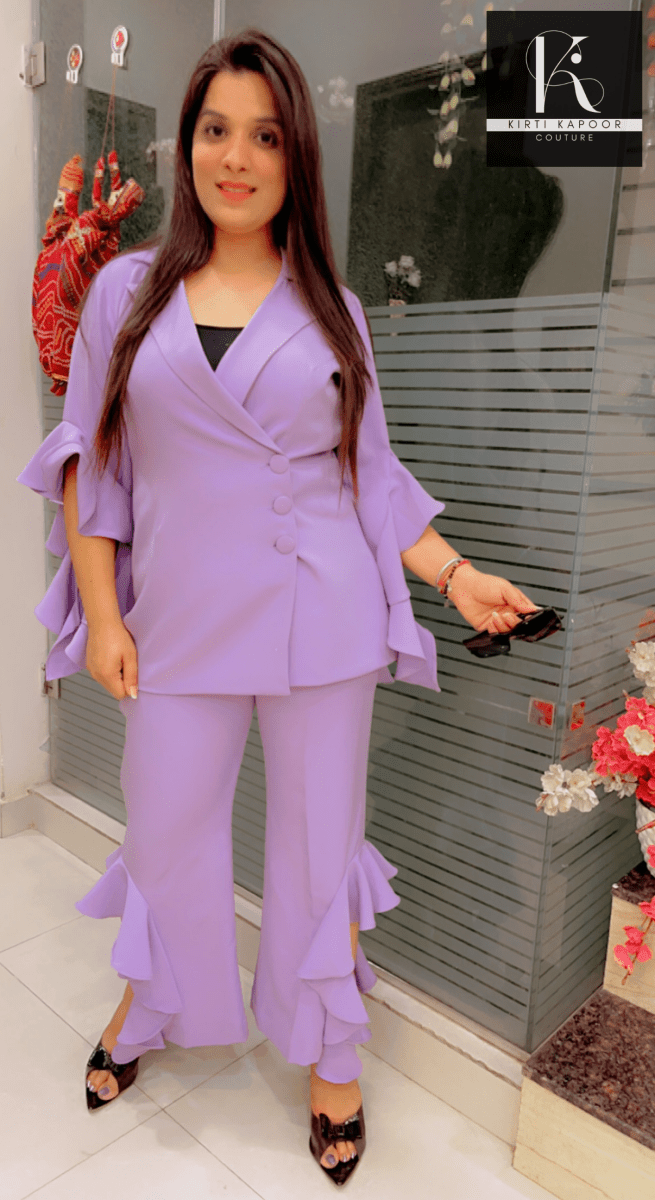 Lavender Designer Co - ord Set by Kirti Kapoor - Kirti Kapoor Couture