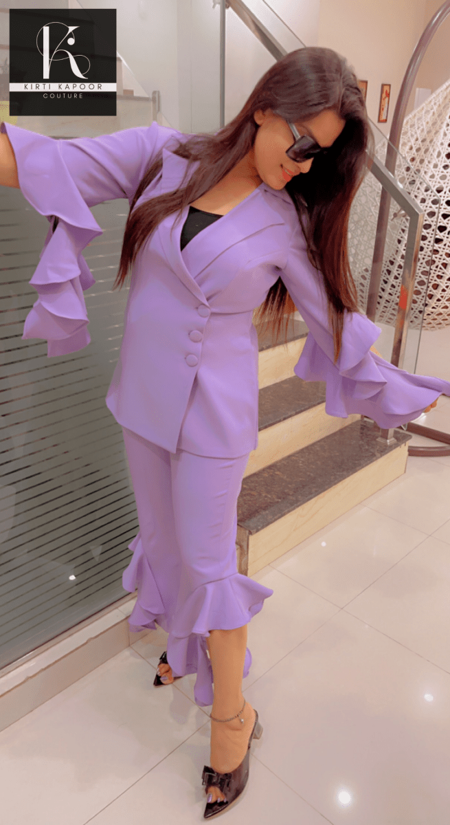 Lavender Designer Co - ord Set by Kirti Kapoor - Kirti Kapoor Couture