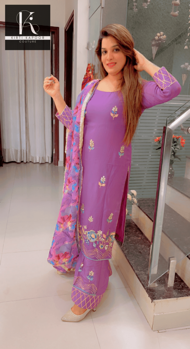Lavender Gotta - Patti Suit by Kirti Kapoor - Kirti Kapoor Couture