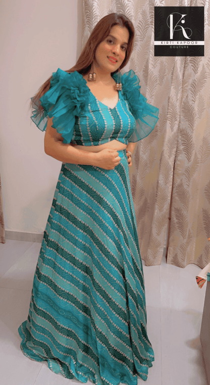 Lehnga With Designer Blouse - Sangeet Party Dress - Kirti Kapoor Couture