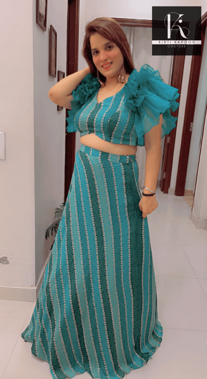 Lehnga With Designer Blouse - Sangeet Party Dress - Kirti Kapoor Couture