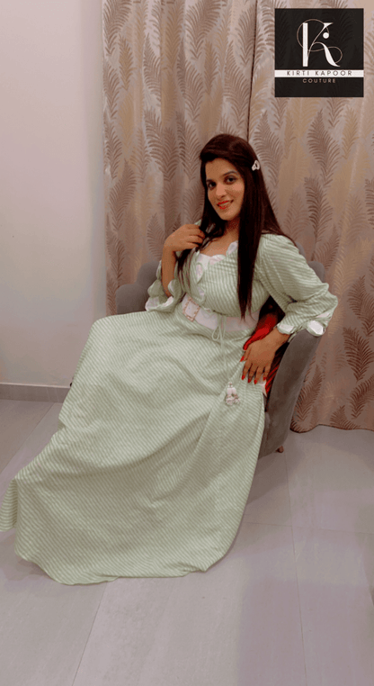 Light Green Designer Flaired Kurti - Kirti Kapoor Couture