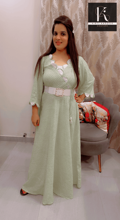 Light Green Designer Flaired Kurti - Kirti Kapoor Couture