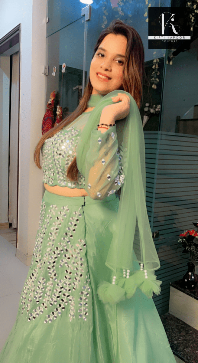 Light Green Embroidered Lehenga - Choli - Kirti Kapoor Couture