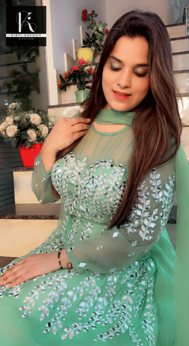 Light Green Embroidered Lehenga - Choli - Kirti Kapoor Couture