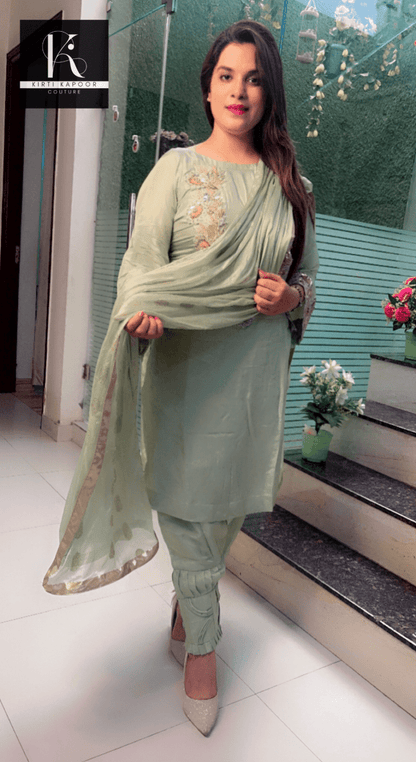 Light Green Embroidered Salwar Suit - Kirti Kapoor Couture