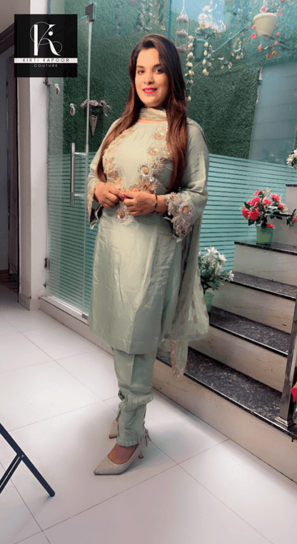 Light Green Embroidered Salwar Suit - Kirti Kapoor Couture