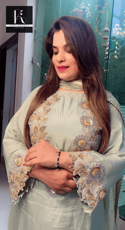 Light Green Embroidered Salwar Suit - Kirti Kapoor Couture