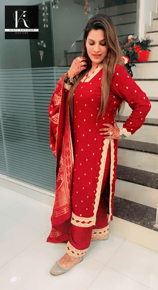 Maroon Silk Suit - An Elegant Festive Wear - Kirti Kapoor Couture