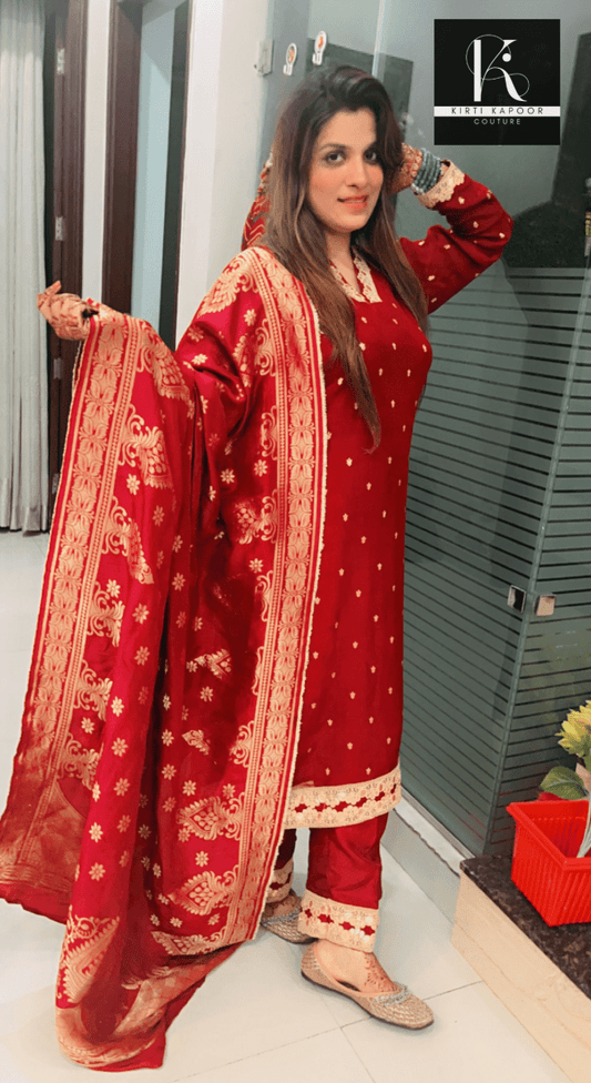 Maroon Silk Suit - An Elegant Festive Wear - Kirti Kapoor Couture
