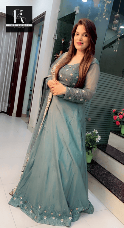 Moss Green Hand - Embroidered Lehenga - Choli - Kirti Kapoor Couture