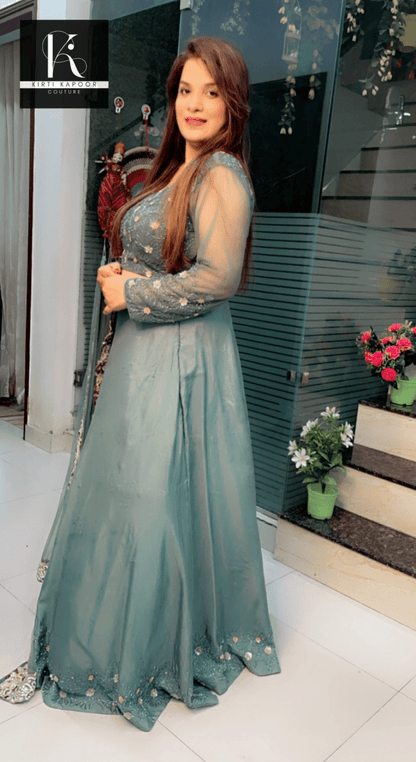 Moss Green Hand - Embroidered Lehenga - Choli - Kirti Kapoor Couture