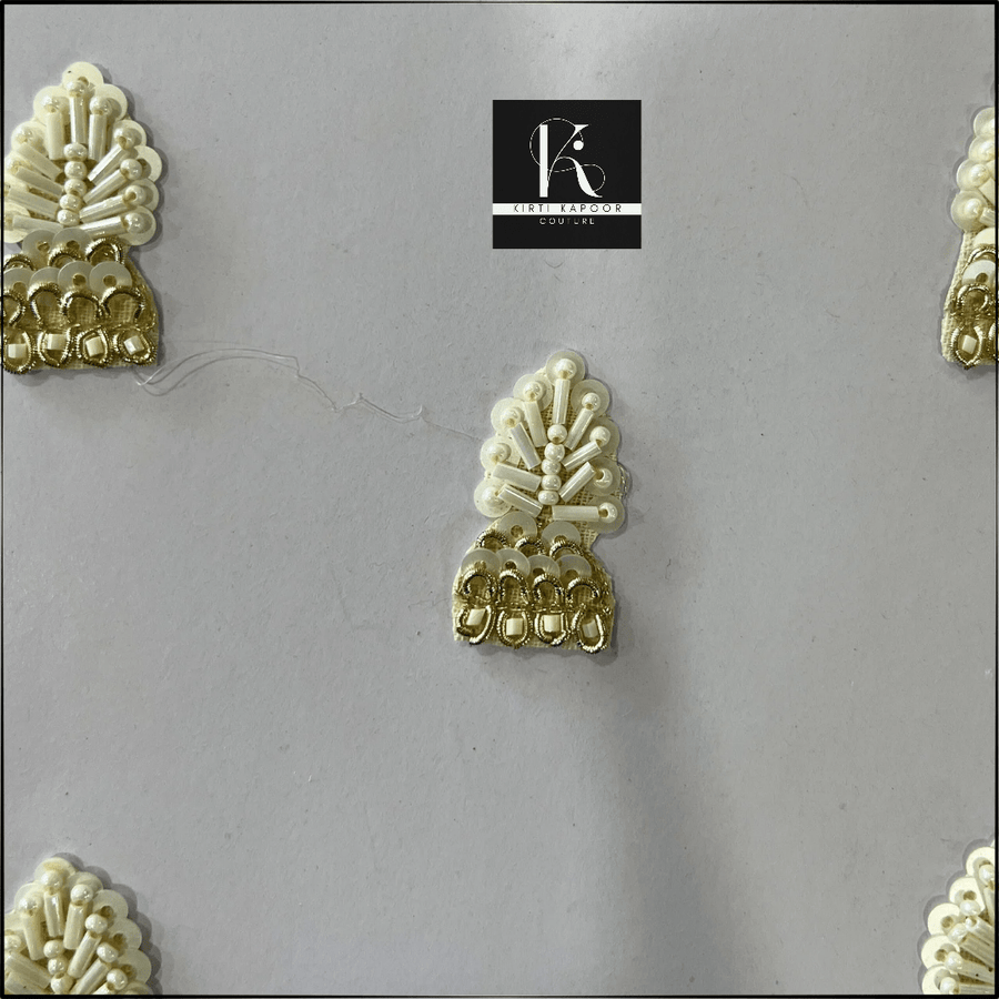 Beautiful Leaf Shape Nalki-Moti Work Patch (PH023)