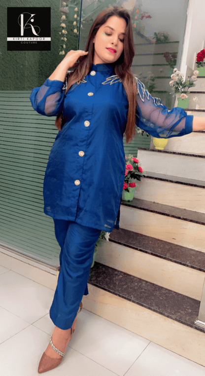 Organza Hand - Embroidered Co - ord Set - Kirti Kapoor Couture